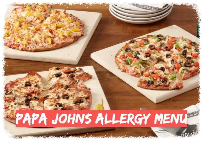 Papa Johns Allergy Menu